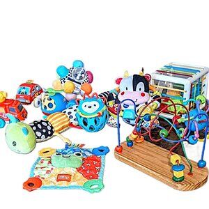 Mixed Lot of 11 Infant Toddler Crib Toys Teather Rattle